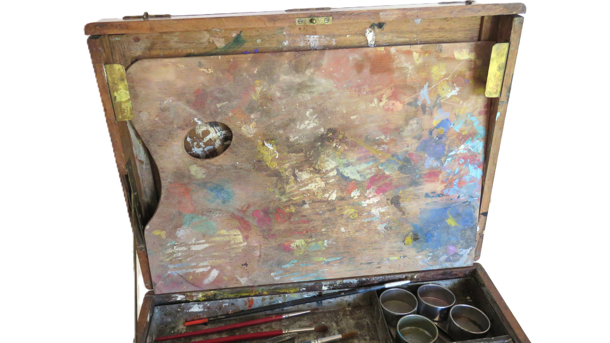 Antique French Artist’s Paint Box with Palette, Breveté S.G.D.G. Paris, c.1900 - Vintage French Treasures