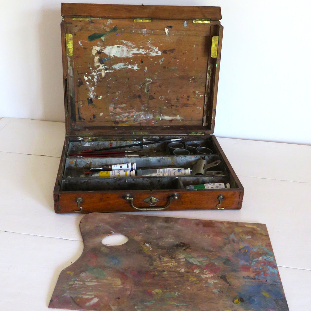 Antique French Artist’s Paint Box with Palette, Breveté S.G.D.G. Paris, c.1900 - Vintage French Treasures