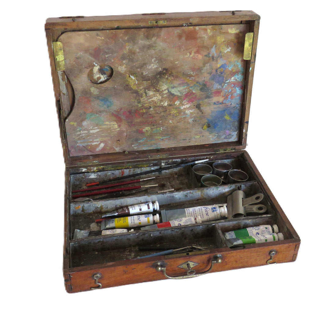 Antique French Artist’s Paint Box with Palette, Breveté S.G.D.G. Paris, c.1900 - Vintage French Treasures