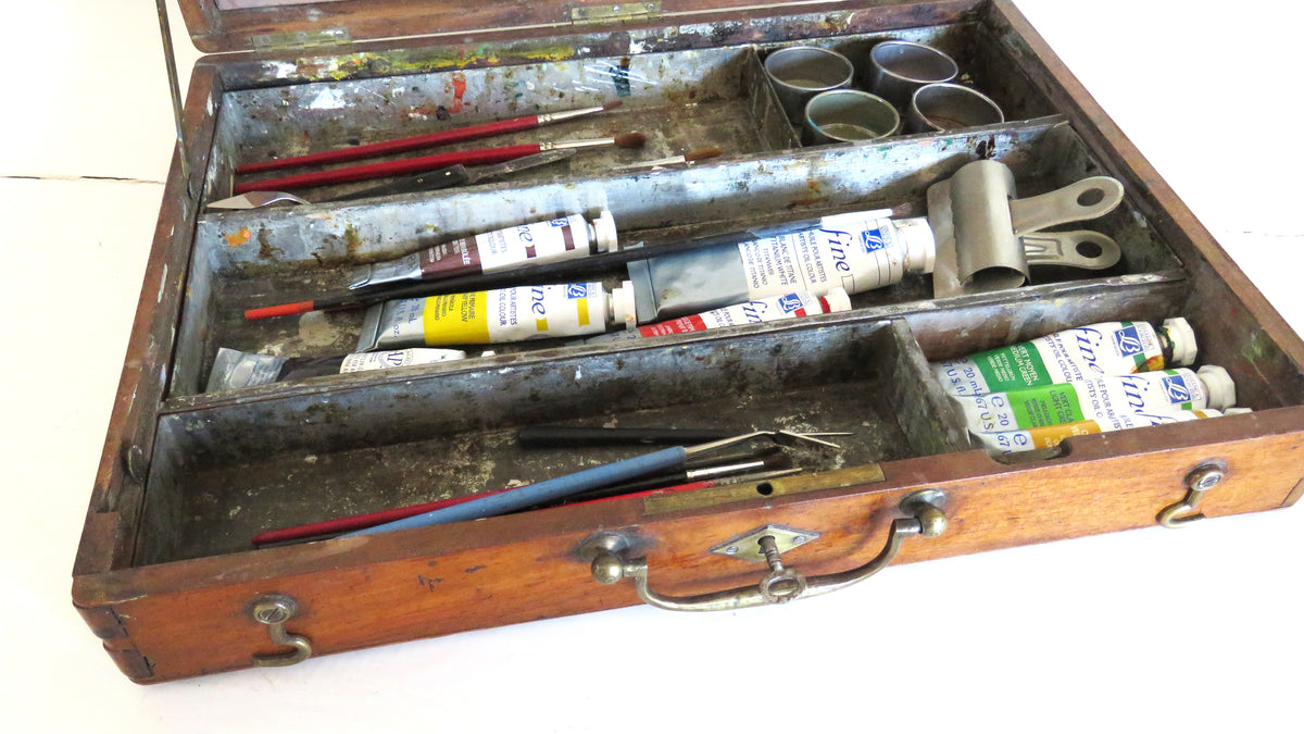 Antique French Artist’s Paint Box with Palette, Breveté S.G.D.G. Paris, c.1900 - Vintage French Treasures