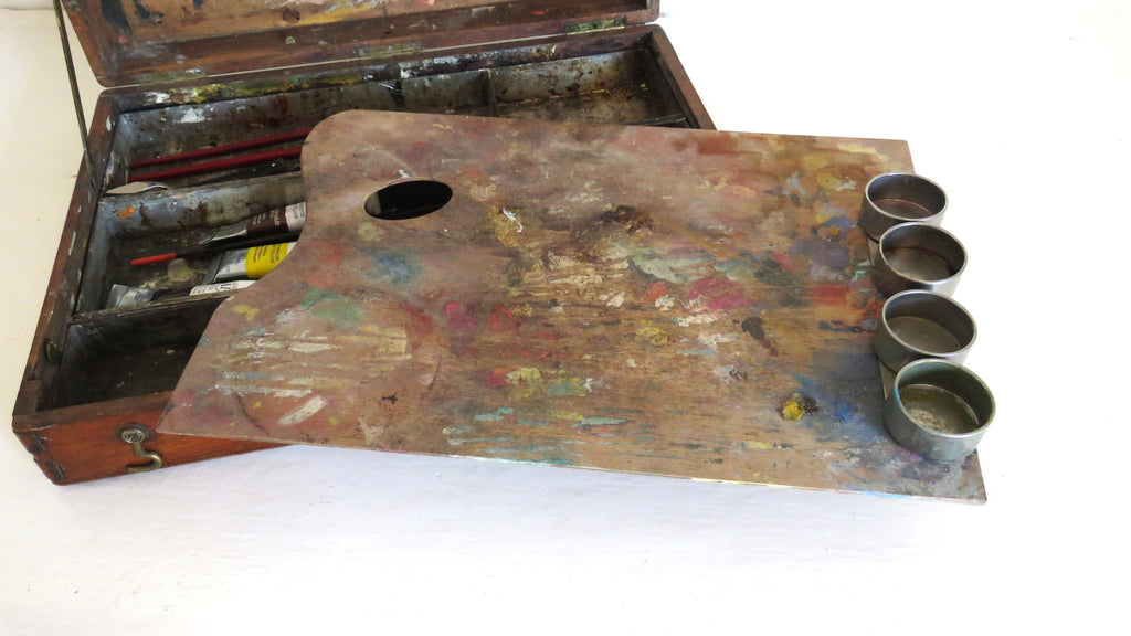 Antique French Artist’s Paint Box with Palette, Breveté S.G.D.G. Paris, c.1900 - Vintage French Treasures