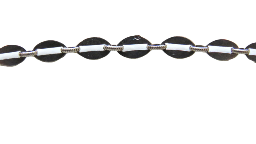 silver chain links on white background