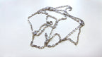 Antique French Silver Jeannette Cross, 54" Hallmarked Chased Silver Chain, 19th Century Religious Jewellery