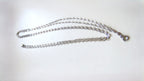 Antique French Silver Jeannette Cross, 54" Hallmarked Chased Silver Chain, 19th Century Religious Jewellery