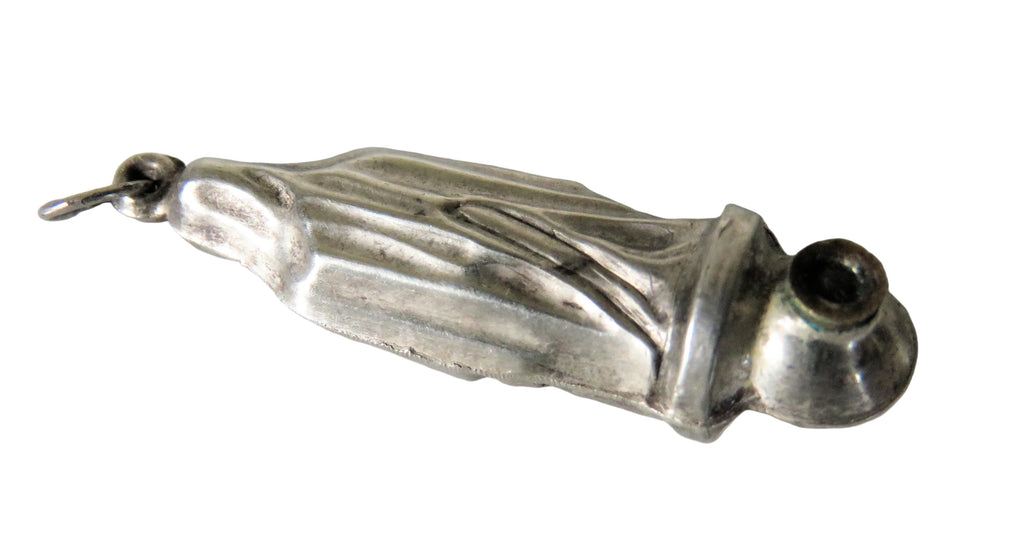 Antique French Silver Our Lady of Lourdes Stanhope Pendant, Miniature Viewer with Three Lourdes Scenes - Vintage French Treasures