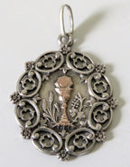 Antique French Silver and Gold First Communion Medal, Eucharistic Chalice Pendant, Ornate Religious Jewellery - Vintage French Treasures