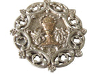 Large Antique French Silver and Gold First Communion Medal, Ornate Oval Eucharistic Chalice Pendant - Vintage French Treasures