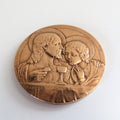 Antique French Bronze First Communion Medal by Félix Rasumny, Art Deco Catholic Eucharist Medallion in Original Box - Vintage French Treasures