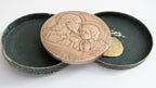 Antique French Bronze First Communion Medal by Félix Rasumny, Art Deco Catholic Eucharist Medallion in Original Box - Vintage French Treasures