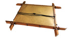 back of an Antique French Faux Bamboo Mirror on a white backround