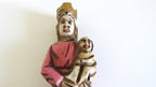 Hand-Carved Wooden Madonna and Child – Polychrome Religious Folk Art Figure