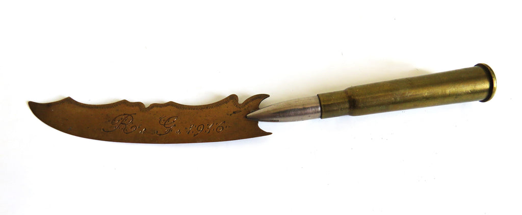 Antique WWI Trench Art Letter Openers – Burnhaupt Alsace 1916 & R.G. 1916 - Vintage French Treasures