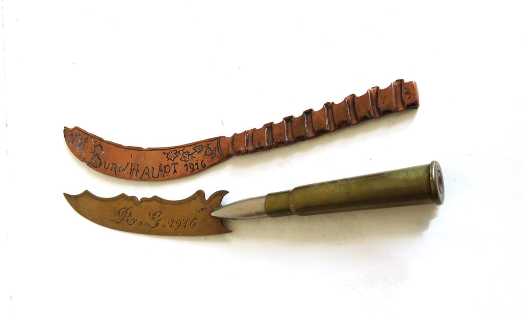 Antique WWI Trench Art Letter Openers – Burnhaupt Alsace 1916 & R.G. 1916 - Vintage French Treasures