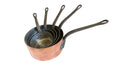 Vintage French Copper Saucepan Set Villedieu Série Spéciale Copper Pans with Forged Iron Handles French Country Kitchen Decor - Vintage French Treasures