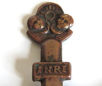 Antique French "Souvenir de la Mission" Standing Crucifix, Bronze Christ & Virgin, Late 19th Century - Vintage French Treasures