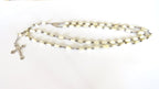 Antique French Mother of Pearl Rosary with Hallmarked Silver Crucifix & Centre c.1900–1925 -