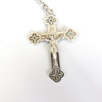 Antique French Mother of Pearl Rosary with Hallmarked Silver Crucifix & Centre c.1900–1925 -