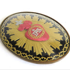Antique French Sacred Heart Ex Voto Devotional Wall Plaque Under Glass c.1900 -