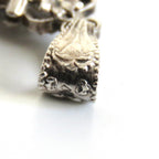 Antique French Mother of Pearl Crucifix with Ornate Hallmarked Silver Floral Mounts, Catholic Pendant