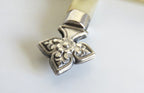Antique French Mother of Pearl Crucifix Hallmarked Silver Cross c.1900 - Vintage French Treasures