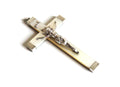Antique French Mother of Pearl Crucifix with Hallmarked Silver Mounts, Dated 1892 - Vintage French Treasures