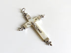 Antique French Mother of Pearl Crucifix Hallmarked Silver Dated 1906 - Vintage French Treasures