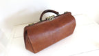 Antique French Leather Doctor’s Bag , Large Gladstone Medical Bag - Vintage French Treasures