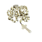 Antique Mother of Pearl Rosary: 19th Century French Catholic Fishtail Chain - Vintage French Treasures