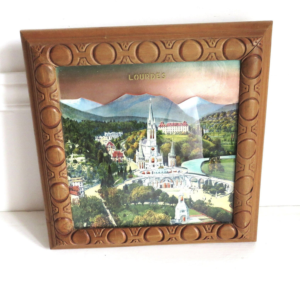 Antique French Lourdes Music Box Trivet: Ave Maria Religious Decor - Vintage French Treasures