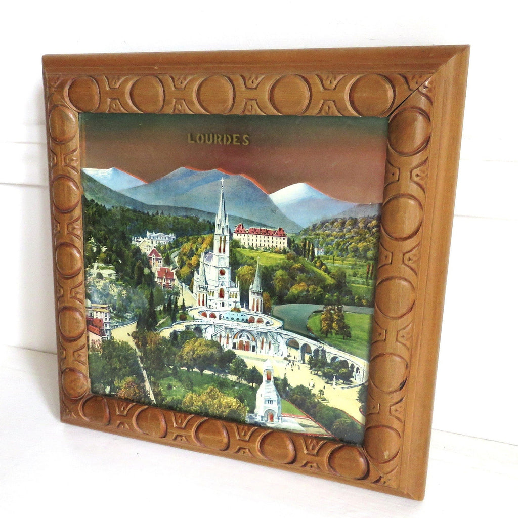 Antique French Lourdes Music Box Trivet: Ave Maria Religious Decor - Vintage French Treasures