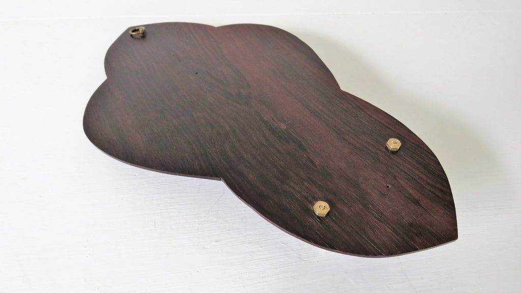 Antique French Rosa Mystica Benitier: Holy Water Font, Rosewood Plaque - Vintage French Treasures