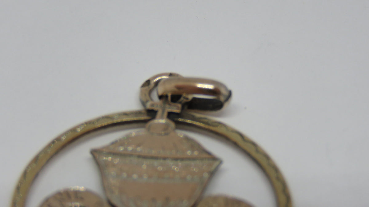 Antique French Vermeil First Communion Pendant: Hand Etched Chalice - Vintage French Treasures