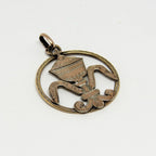 Antique French Vermeil First Communion Pendant: Hand Etched Chalice - Vintage French Treasures