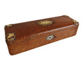 Antique French Leather Glove Box with Turquoise Silk Interior & Brass Mounts, Late 19th Century